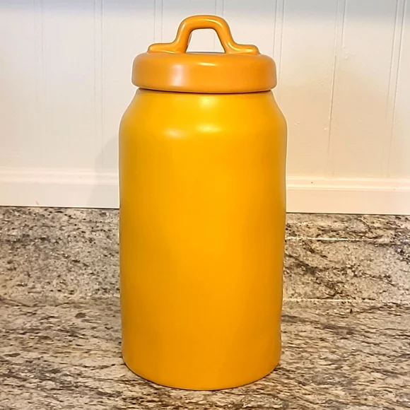 Rae Dunn Oh My Gourd Tall Canister Mustard Color - Picture 3 of 13